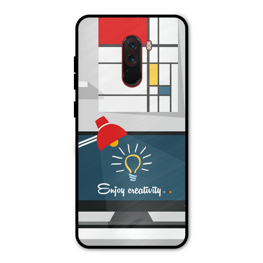 Creative Workspace Design Metal Back Case for Poco F1