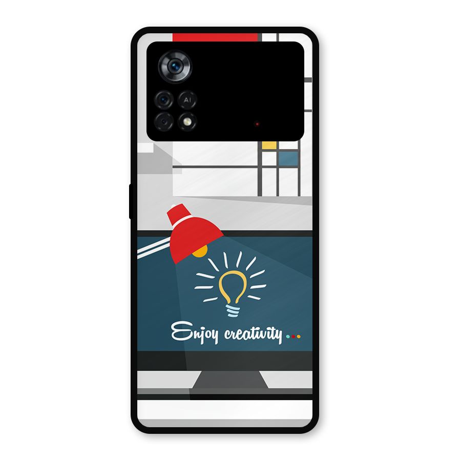 Creative Workspace Design Metal Back Case for Poco X4 Pro 5G