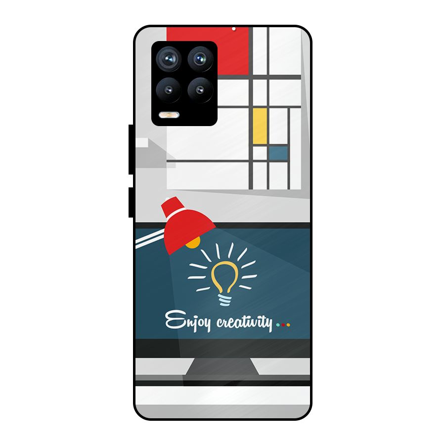 Creative Workspace Design Metal Back Case for Realme 8 Pro