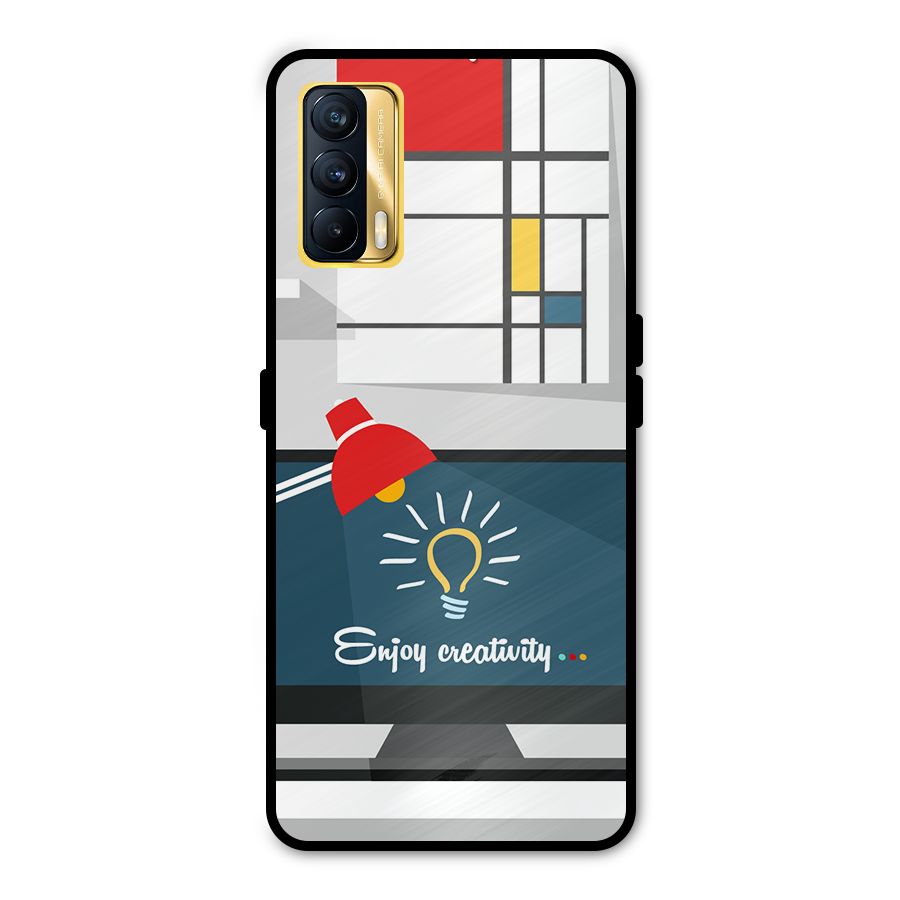 Creative Workspace Design Metal Back Case for Realme X7