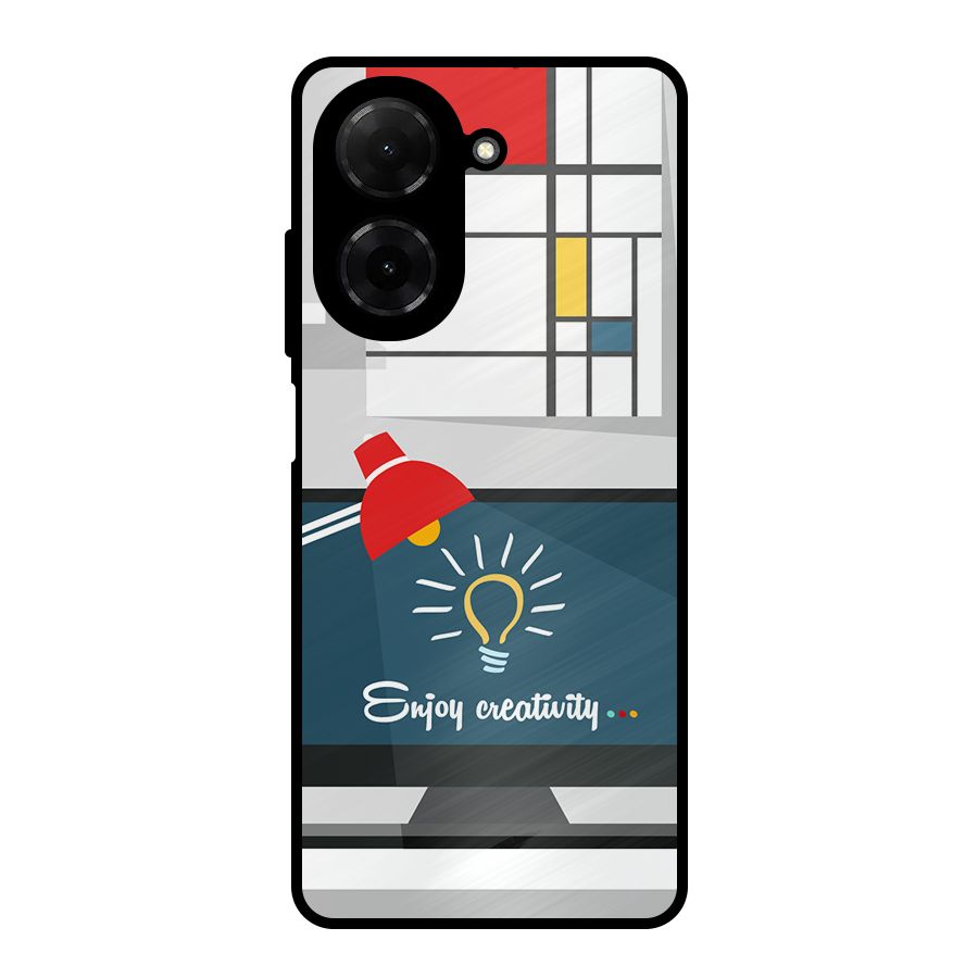 Creative Workspace Design Metal Back Case for Redmi A5 4G