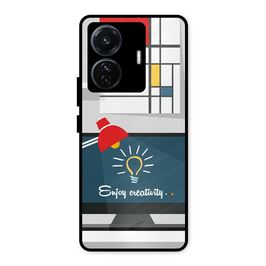 Creative Workspace Design Metal Back Case for Vivo T1 Pro