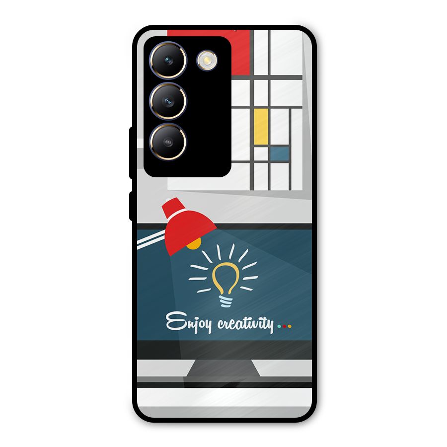 Creative Workspace Design Metal Back Case for Vivo T3 5G
