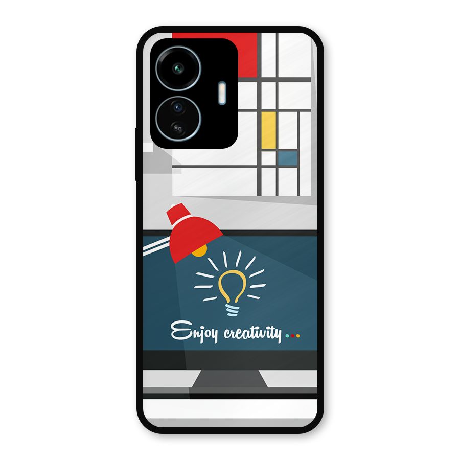 Creative Workspace Design Metal Back Case for vivo iQOO Z6 Lite 5G