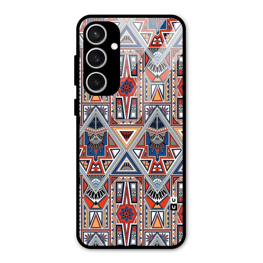 Creative Aztec Art Glass Back Case for Galaxy S23 FE