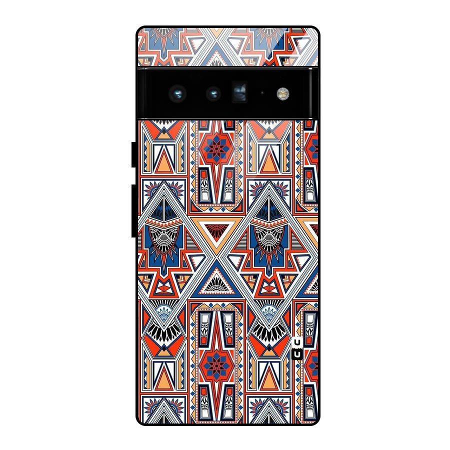 Creative Aztec Art Glass Back Case for Google Pixel 6 Pro