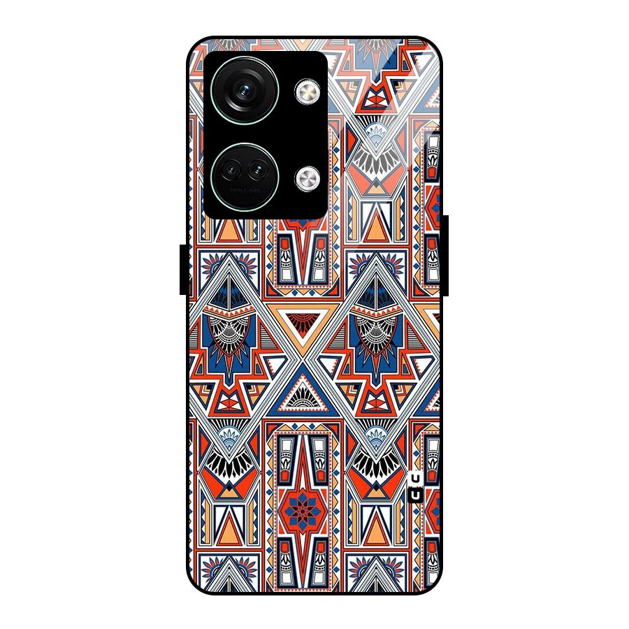 Creative Aztec Art Glass Back Case for Oneplus Nord 3