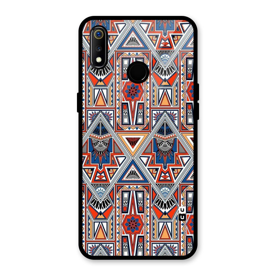 Creative Aztec Art Glass Back Case for Realme 3i
