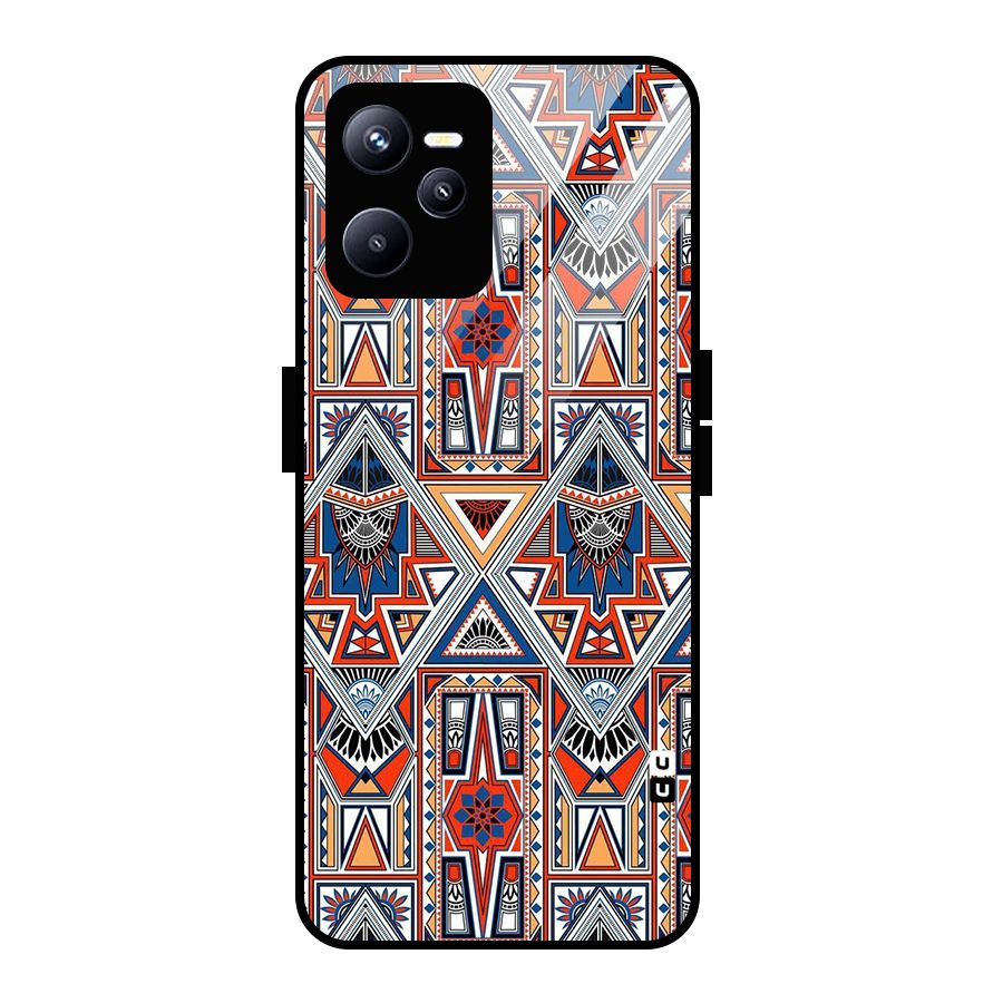 Creative Aztec Art Glass Back Case for Realme C35