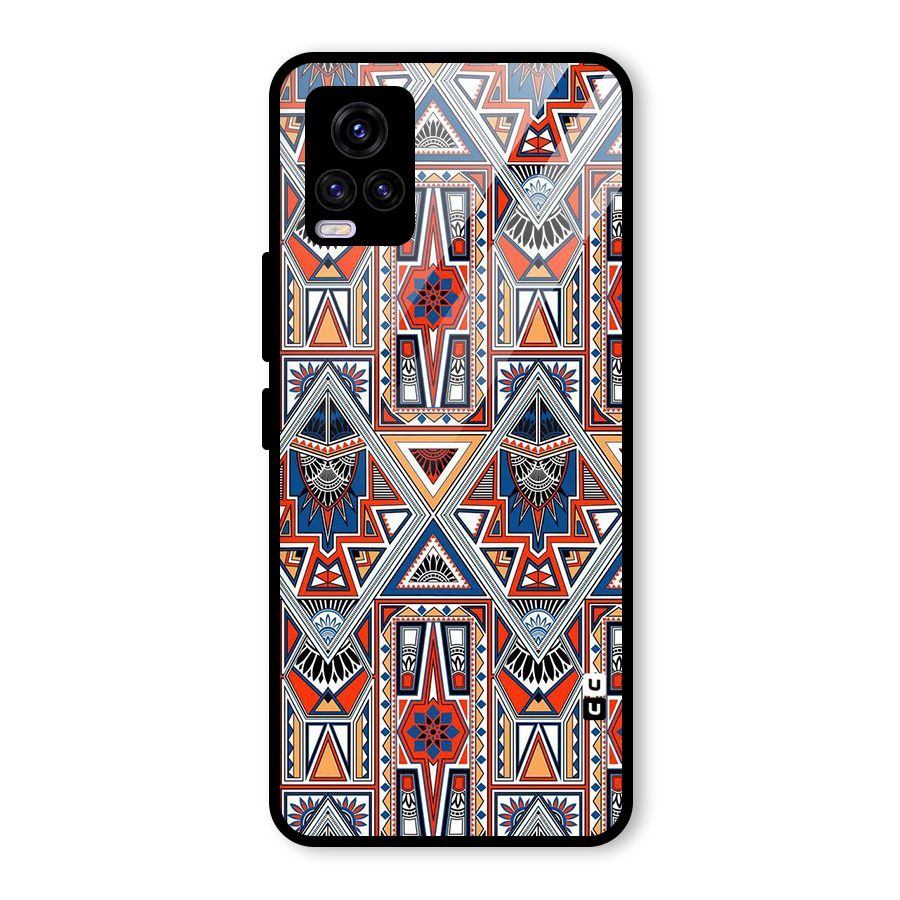 Creative Aztec Art Glass Back Case for Vivo V20 2021
