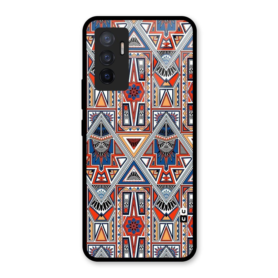 Creative Aztec Art Glass Back Case for Vivo V23e