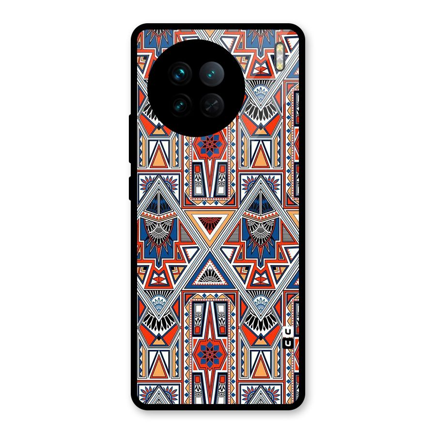 Creative Aztec Art Glass Back Case for Vivo X90