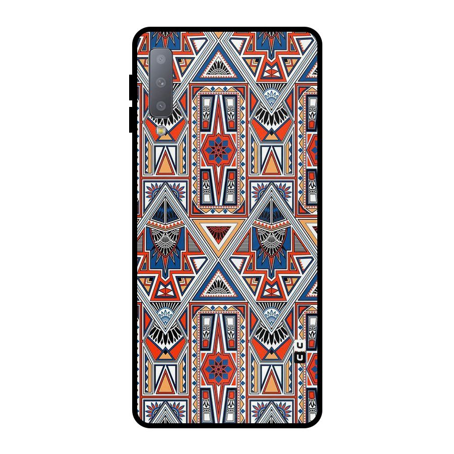 Creative Aztec Art Metal Back Case for Galaxy A7 (2018)