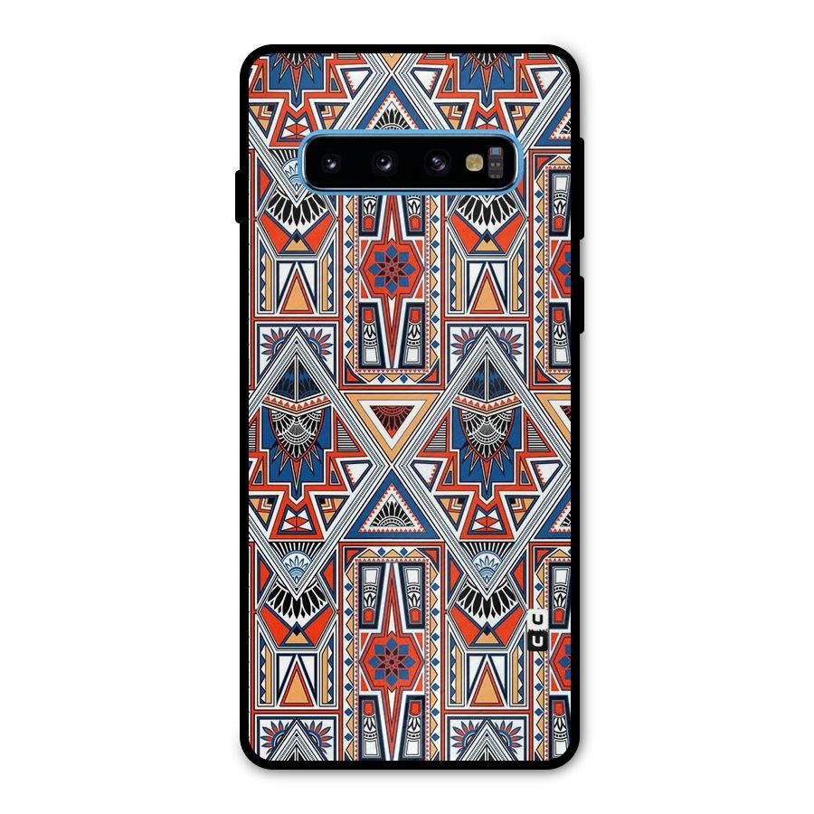 Creative Aztec Art Metal Back Case for Galaxy S10