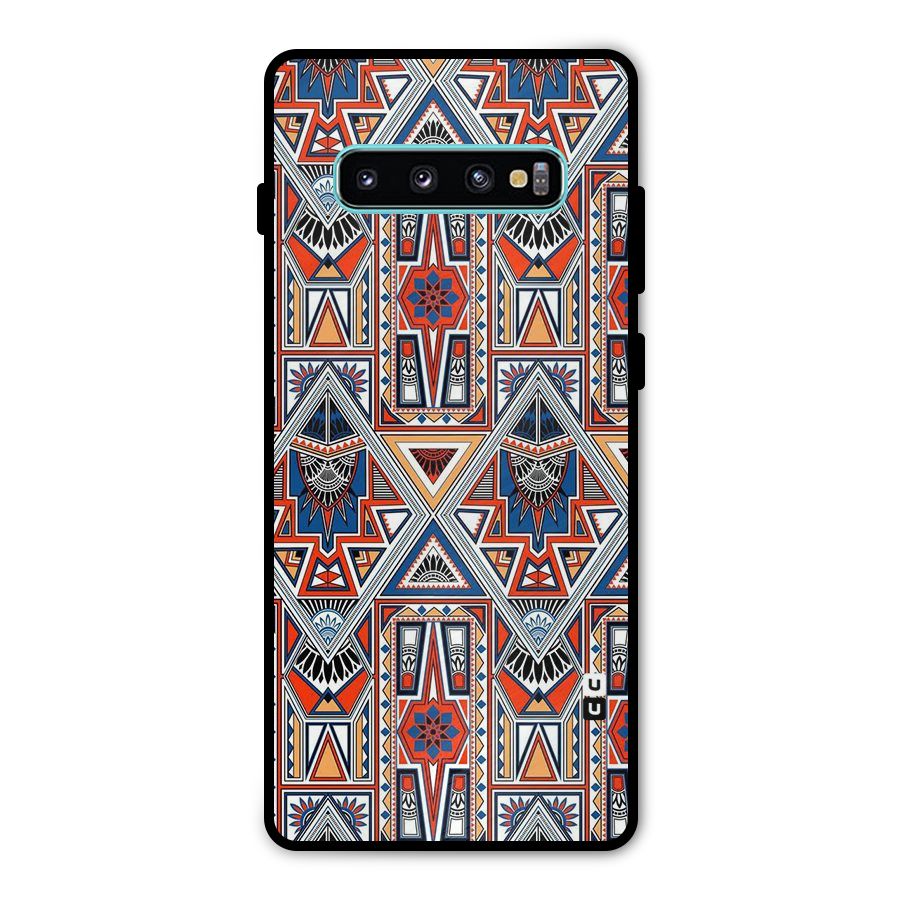Creative Aztec Art Metal Back Case for Galaxy S10 Plus