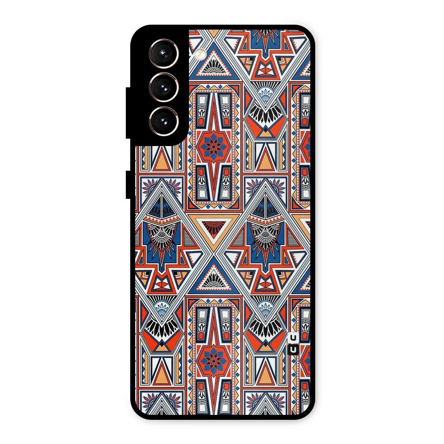 Creative Aztec Art Metal Back Case for Galaxy S21 5G