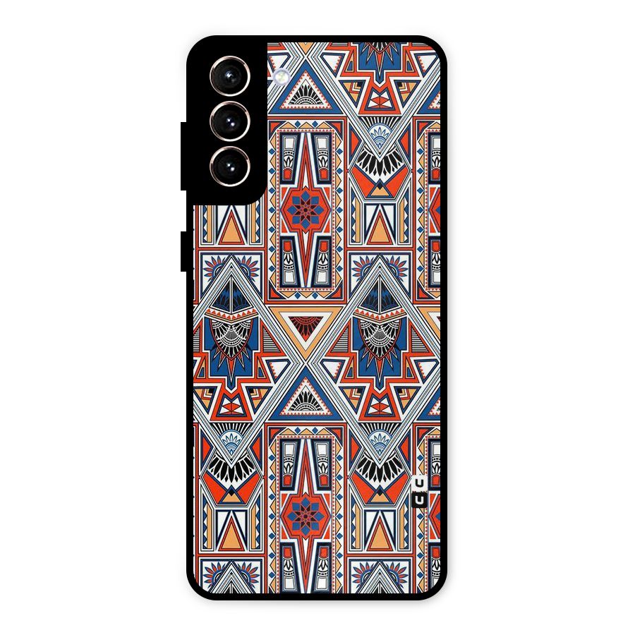 Creative Aztec Art Metal Back Case for Galaxy S21 Plus