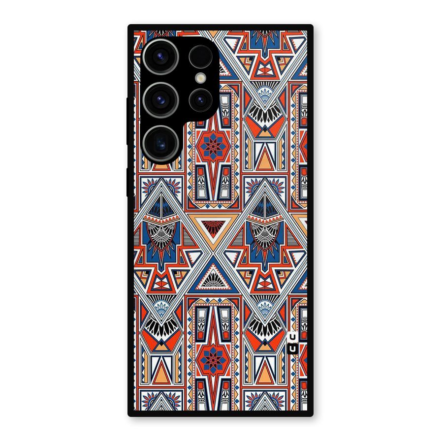 Creative Aztec Art Metal Back Case for Galaxy S23 Ultra