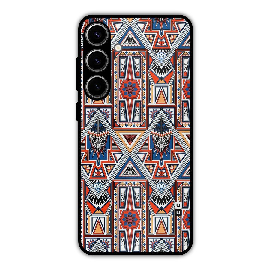 Creative Aztec Art Metal Back Case for Galaxy S24 Plus