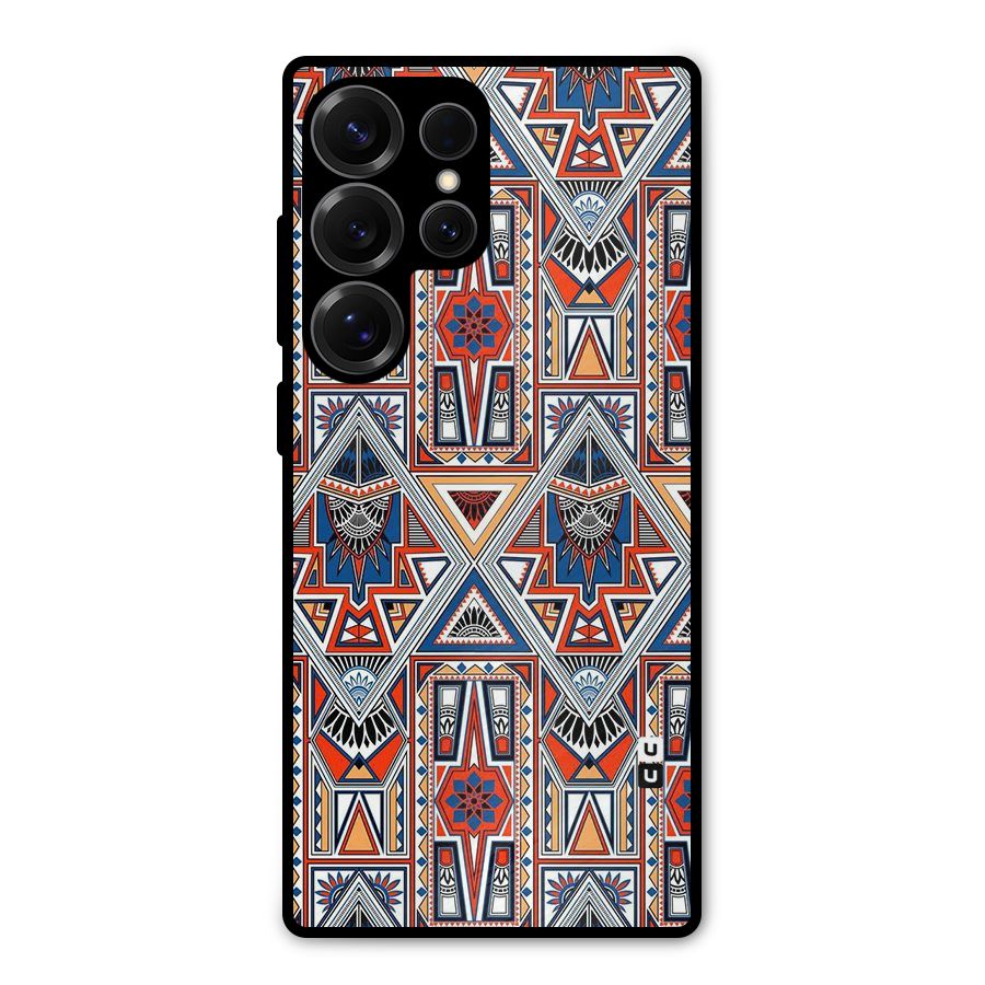 Creative Aztec Art Metal Back Case for Galaxy S25 Ultra