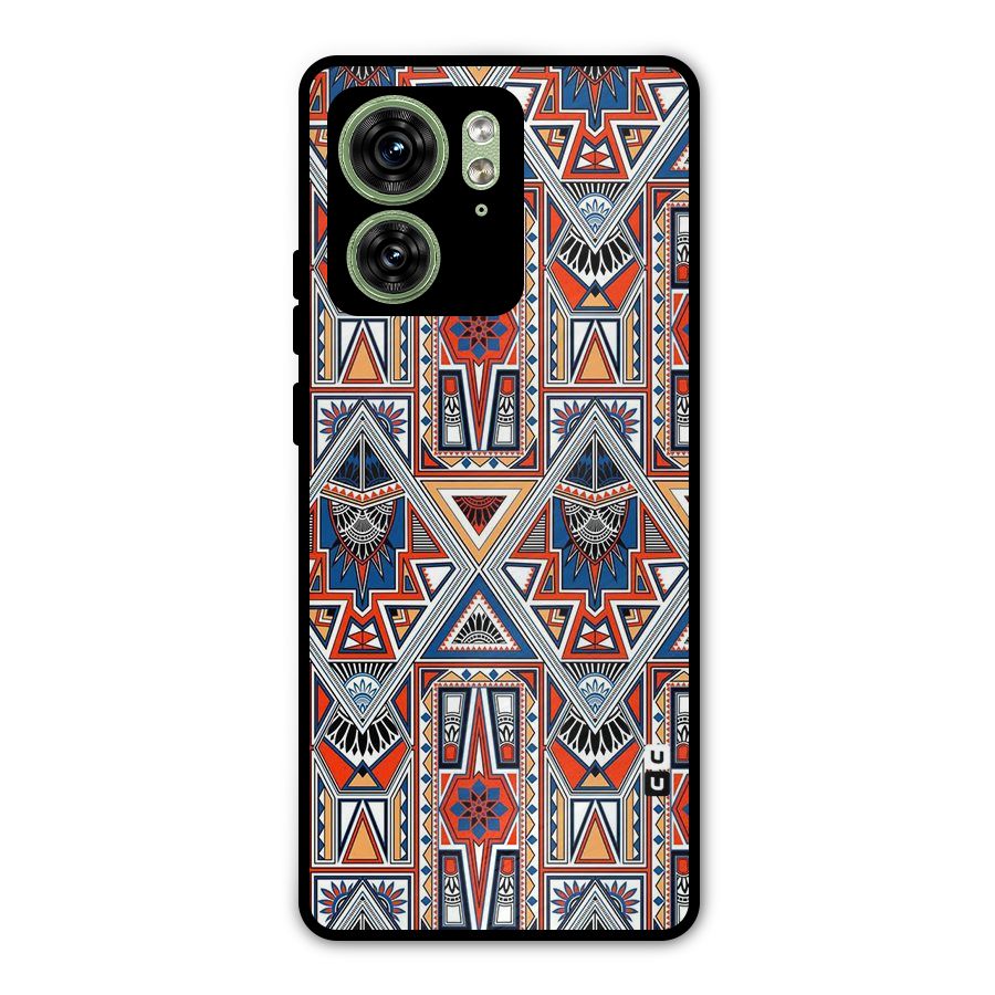 Creative Aztec Art Metal Back Case for Motorola Edge 40 5G
