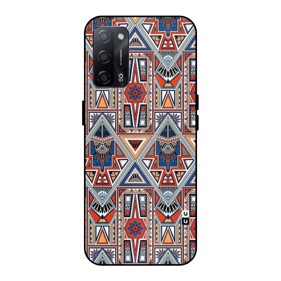 Creative Aztec Art Metal Back Case for Oppo A53s 5G