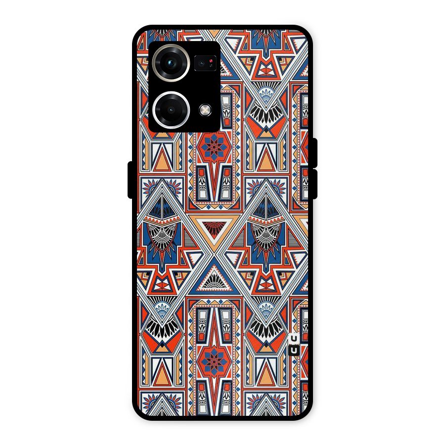 Creative Aztec Art Metal Back Case for Oppo F21s Pro 4G
