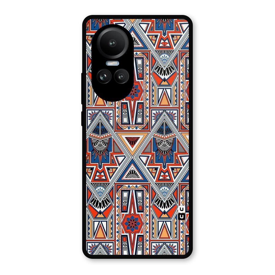 Creative Aztec Art Metal Back Case for Oppo Reno10