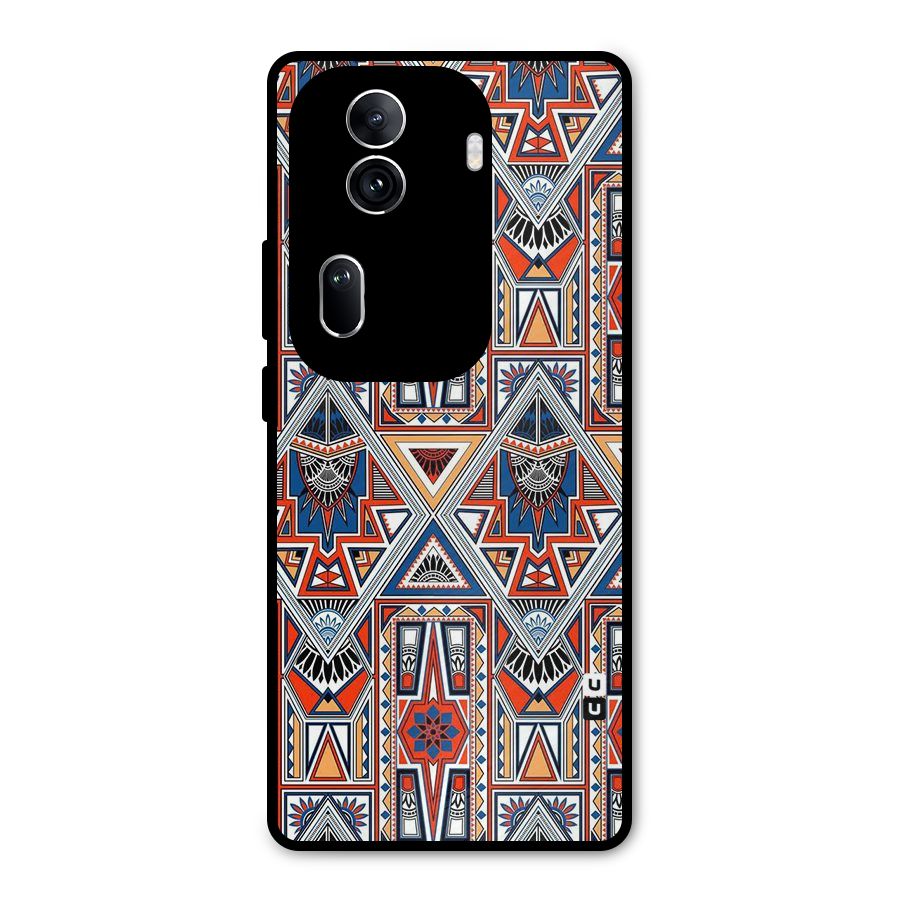 Creative Aztec Art Metal Back Case for Oppo Reno11 Pro 5G
