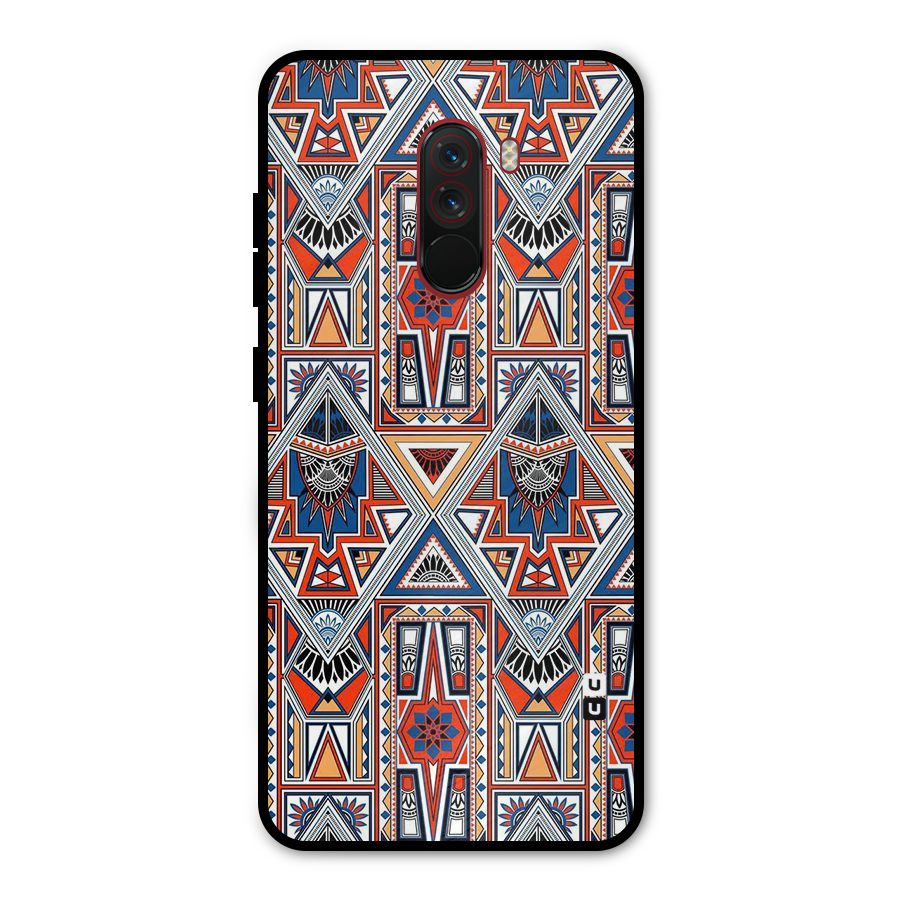 Creative Aztec Art Metal Back Case for Poco F1