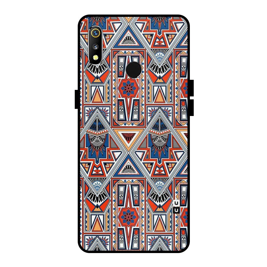 Creative Aztec Art Metal Back Case for Realme 3i