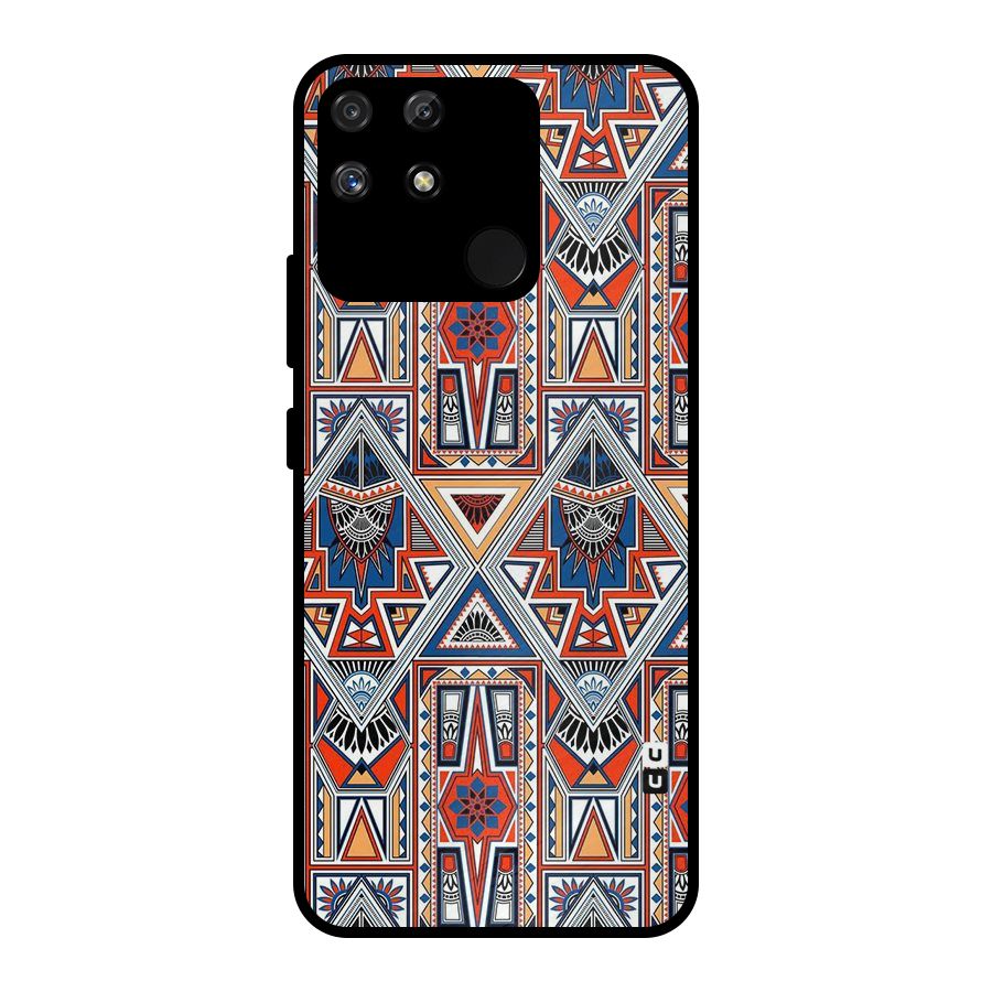 Creative Aztec Art Metal Back Case for Realme Narzo 50A