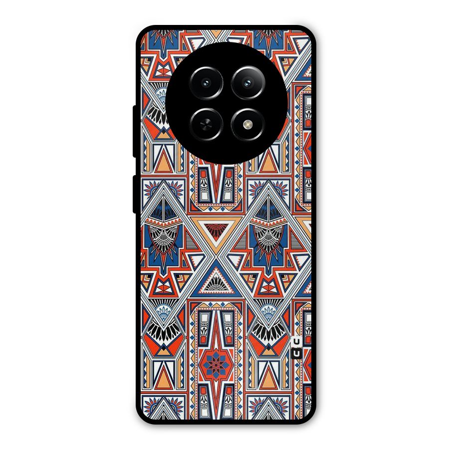Creative Aztec Art Metal Back Case for Realme Narzo N65