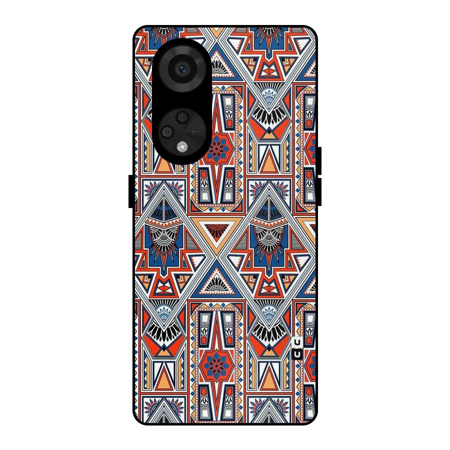 Creative Aztec Art Metal Back Case for Reno8 T 5G