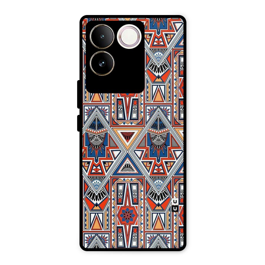 Creative Aztec Art Metal Back Case for Vivo T2 Pro