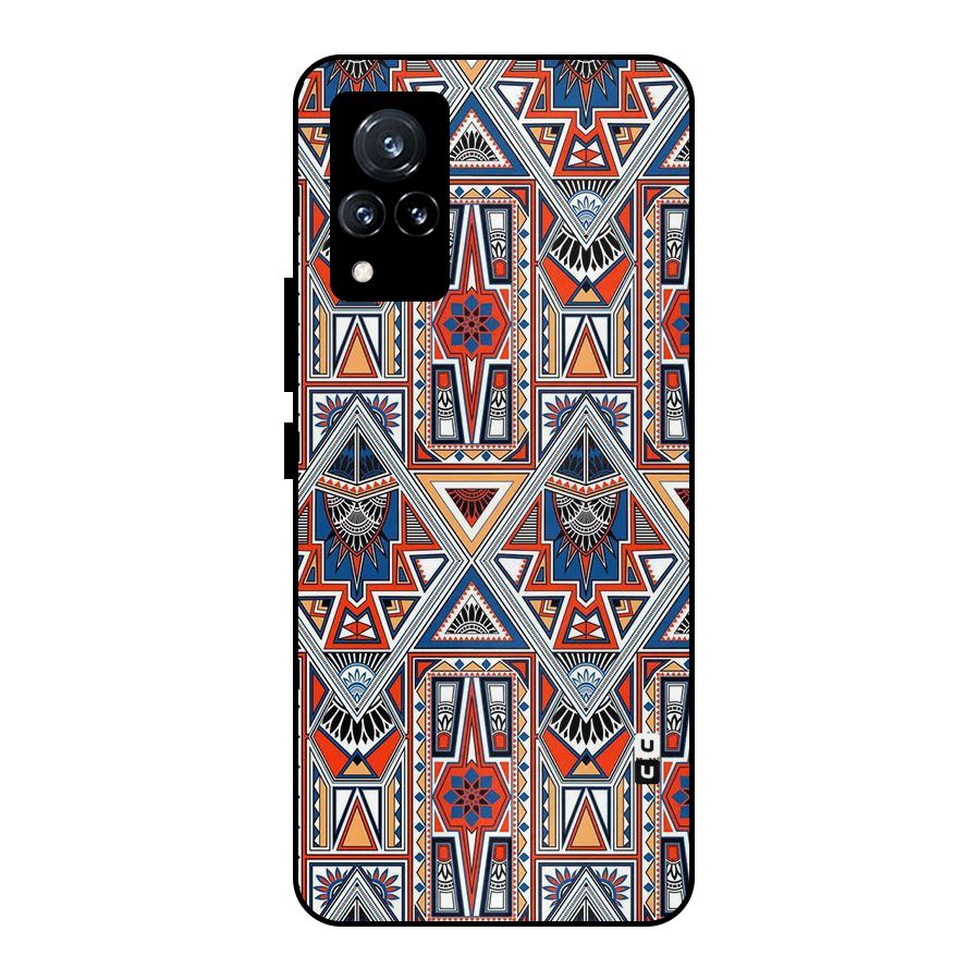 Creative Aztec Art Metal Back Case for Vivo V21 5G