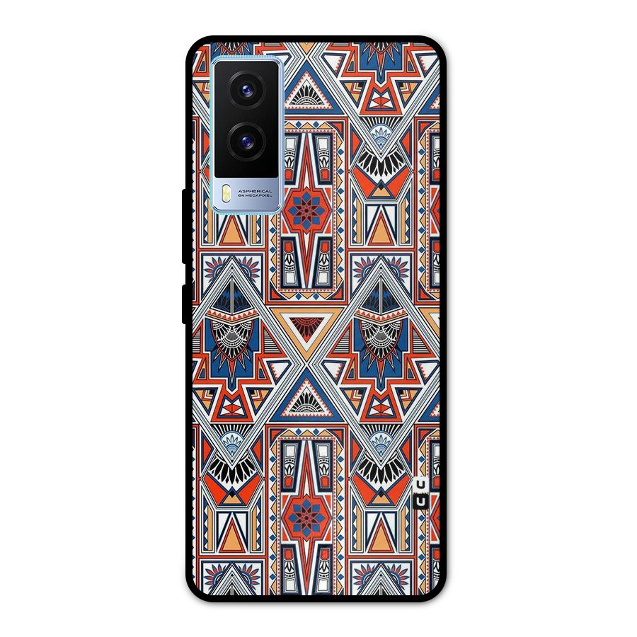 Creative Aztec Art Metal Back Case for Vivo V21e 5G