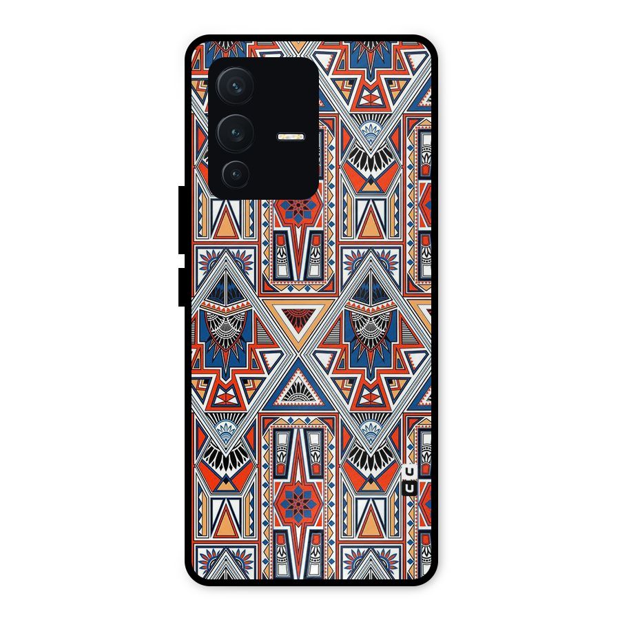 Creative Aztec Art Metal Back Case for Vivo V23 5G