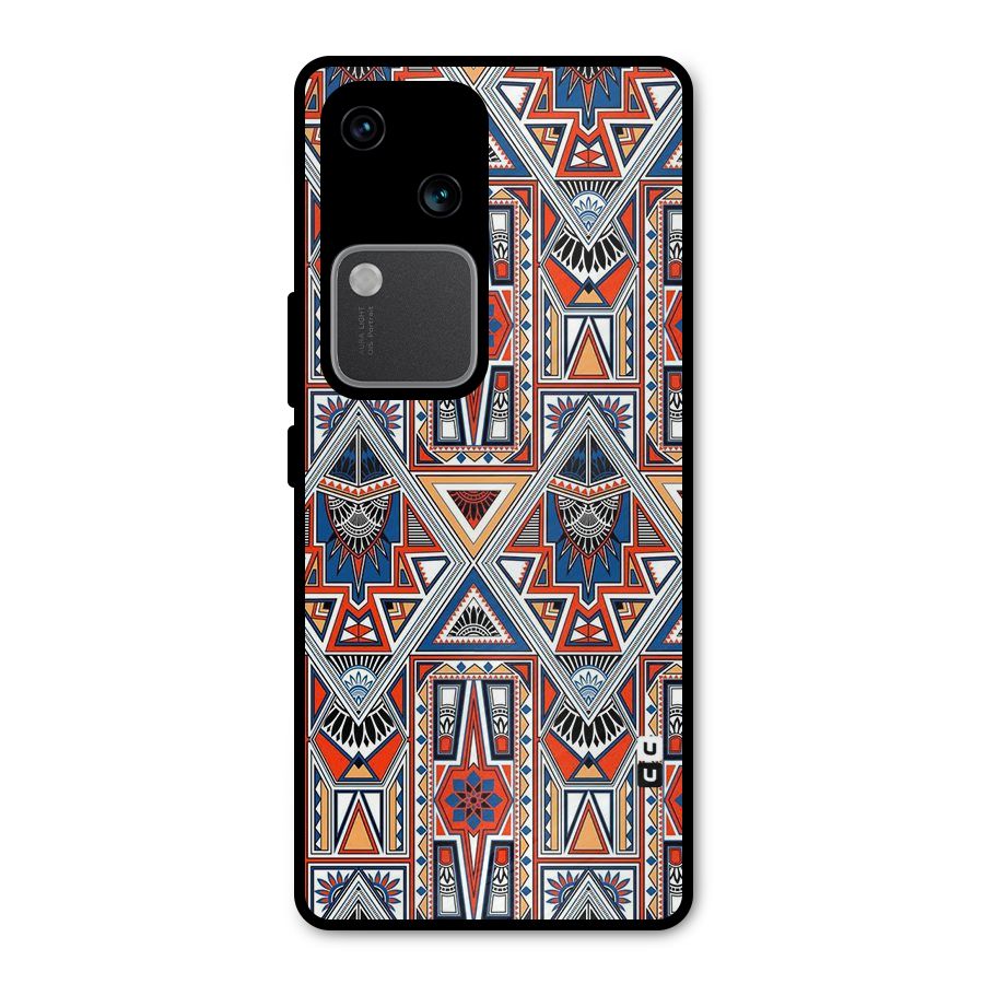 Creative Aztec Art Metal Back Case for Vivo V30