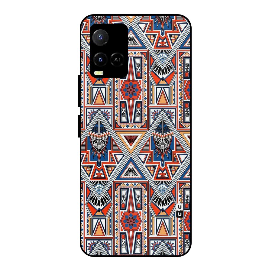 Creative Aztec Art Metal Back Case for Vivo Y21 2021