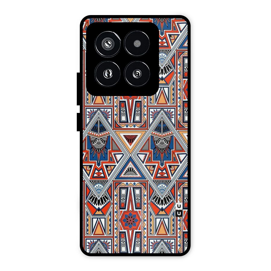 Creative Aztec Art Metal Back Case for Xiaomi 14 Pro