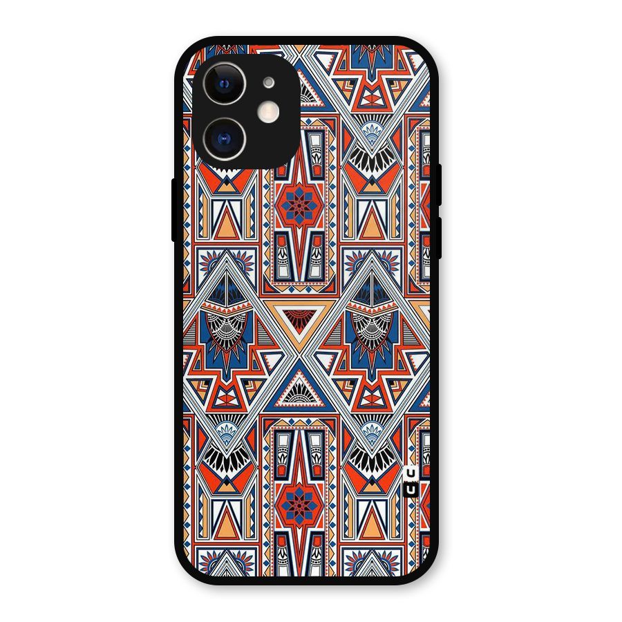 Creative Aztec Art Metal Back Case for iPhone 12