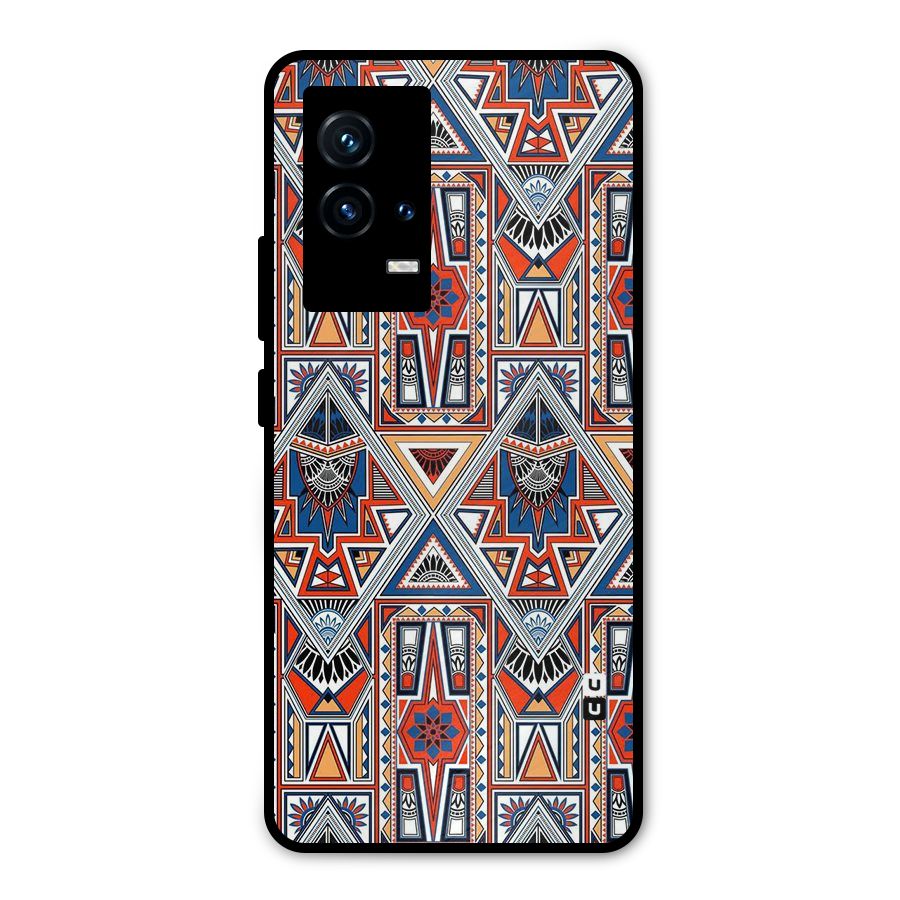 Creative Aztec Art Metal Back Case for iQOO 9 5G