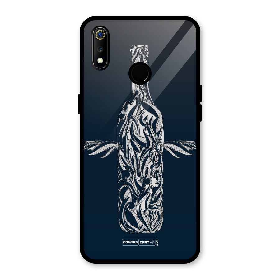 Creative Bottle Glass Back Case for Realme 3i