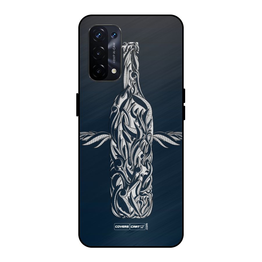 Creative Bottle Metal Back Case for Oppo A74 5G