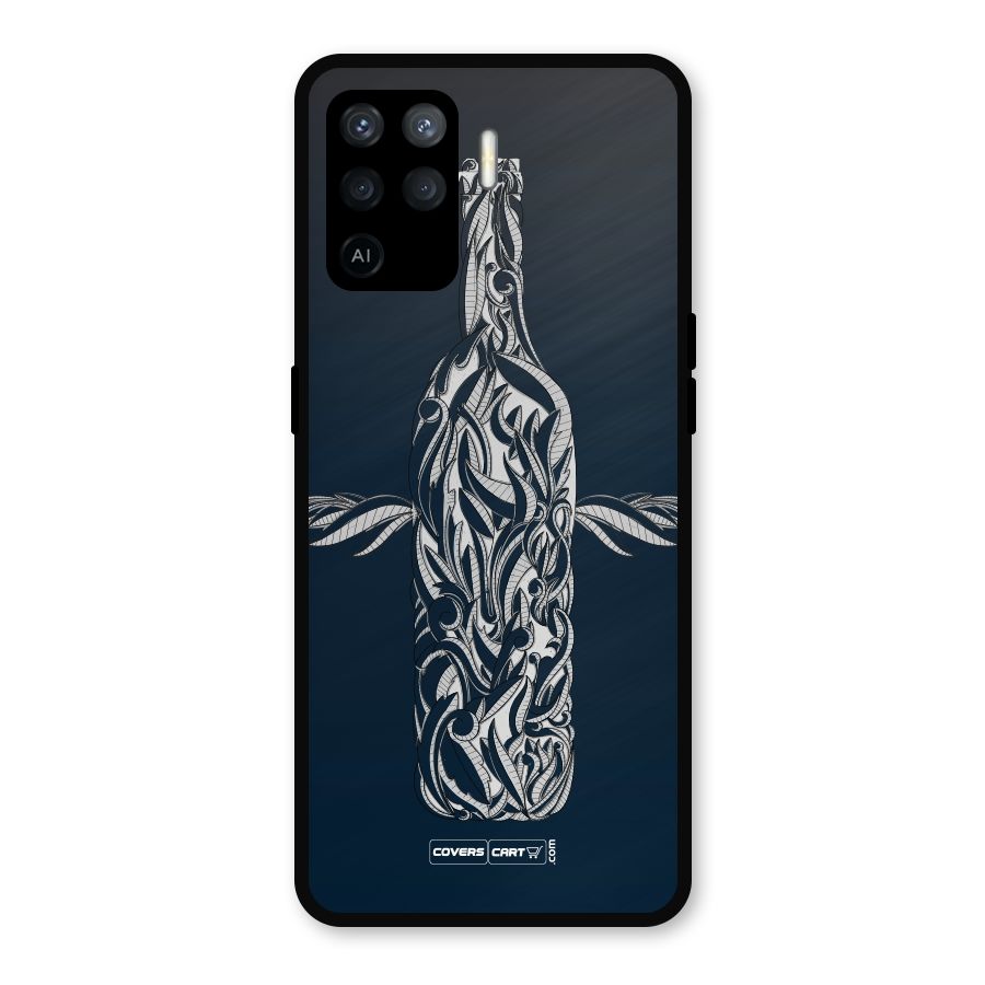 Creative Bottle Metal Back Case for Oppo F19 Pro
