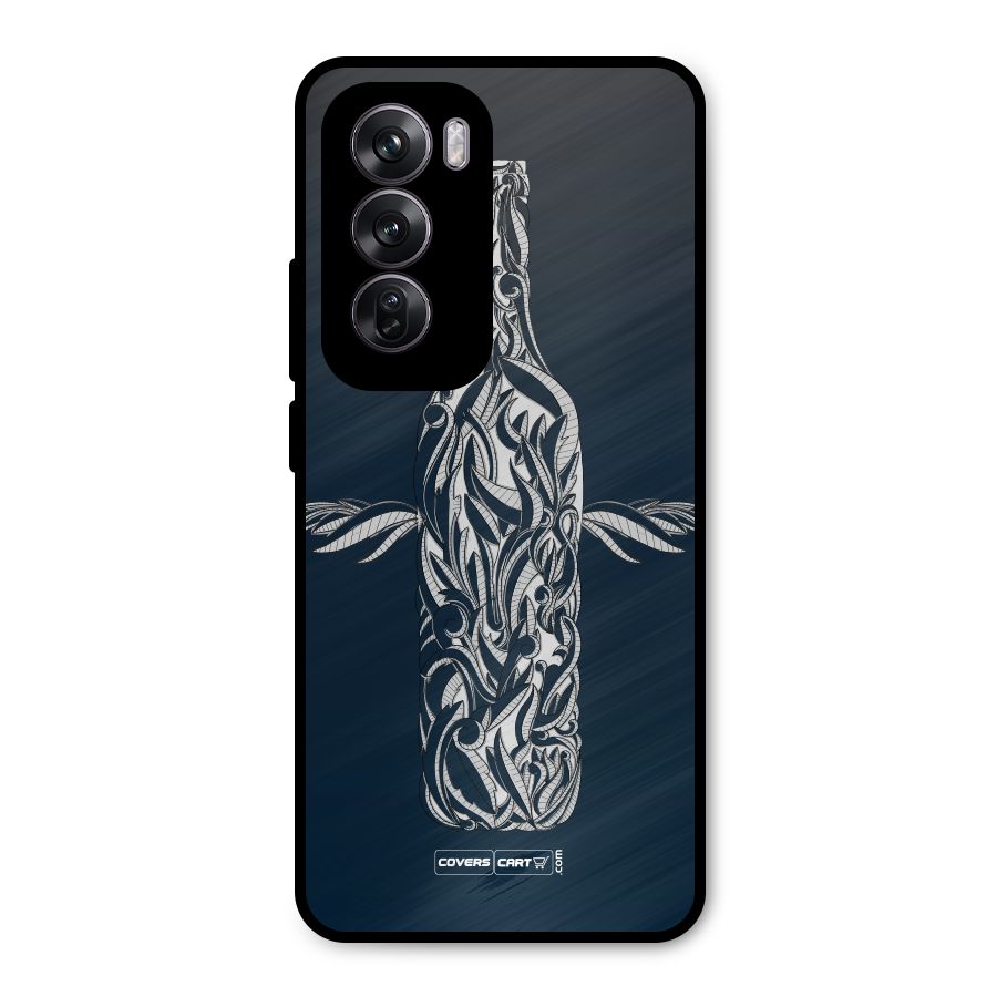 Creative Bottle Metal Back Case for Oppo Reno12 Pro