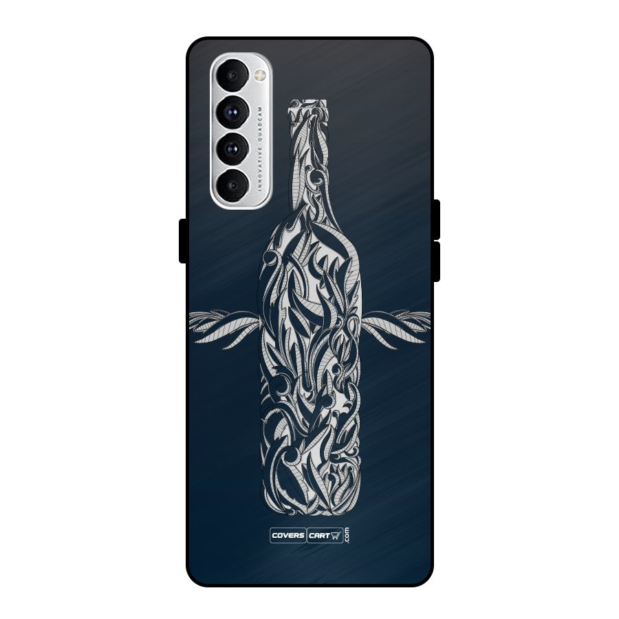 Creative Bottle Metal Back Case for Oppo Reno4 Pro