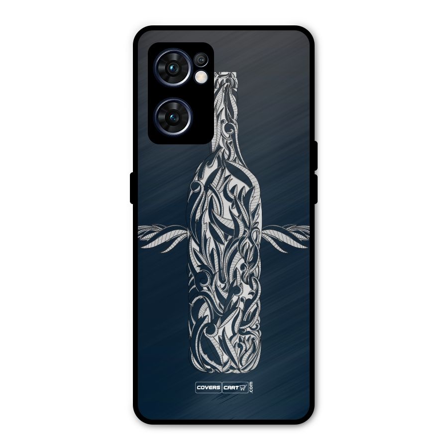 Creative Bottle Metal Back Case for Oppo Reno7 5G
