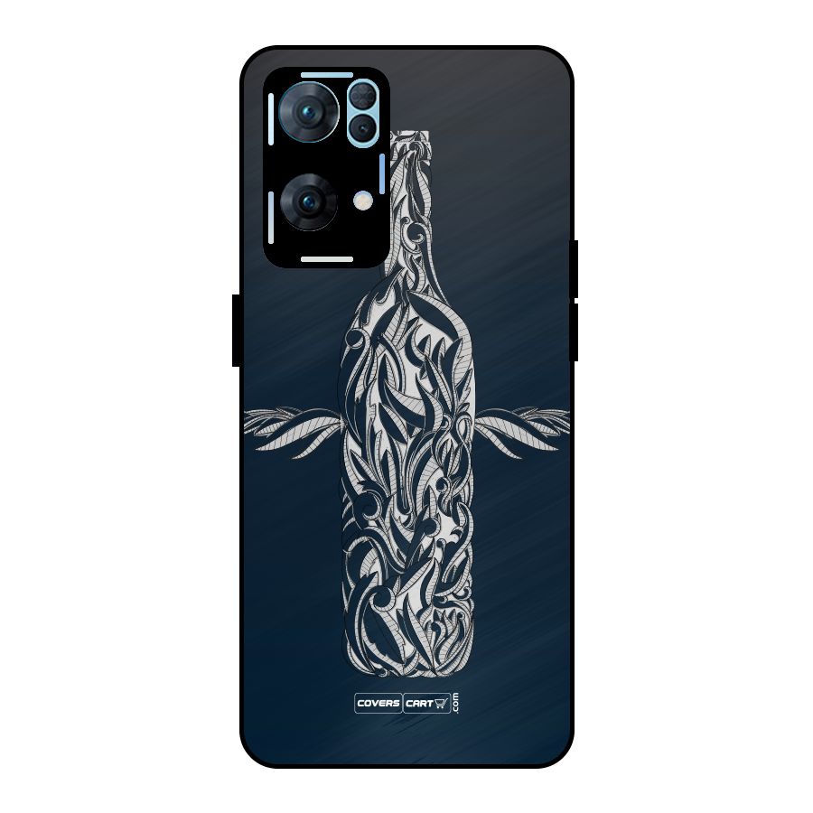 Creative Bottle Metal Back Case for Oppo Reno7 Pro 5G